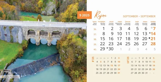  "PRIRODA" 13 list., dim: 20,5x14,5 cm, stolni kalendar, koverta, P/100 Color