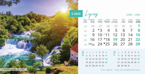  "PRIRODA" 13 list., dim: 20,5x14,5 cm, stolni kalendar, koverta, P/100 Color