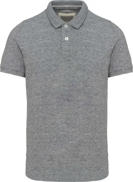  MEN'S VINTAGE SHORT SLEEVE POLO SHIRT - Kariban Slub Grey Heather