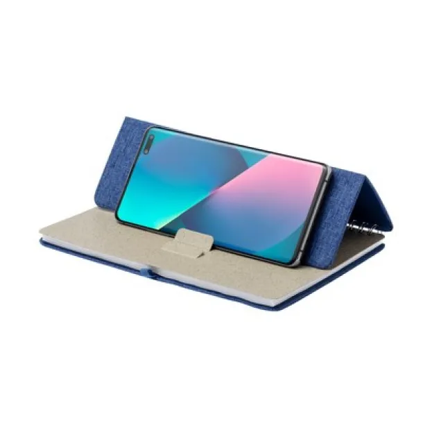  RPET notebook approx. A5, phone stand, tablet stand blue