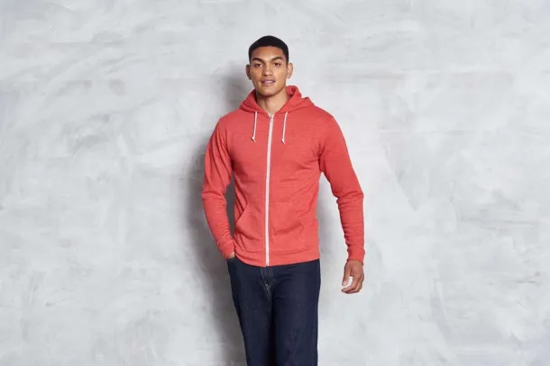  Siva zip hoodica - 225 g/m² - Just Hoods Red Heather