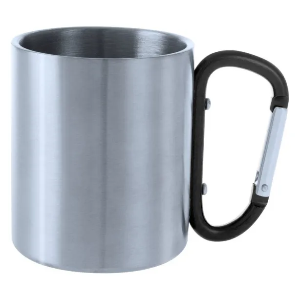  Mug 200 ml with carabiner Crna