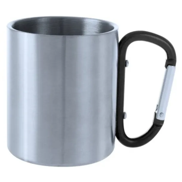  Mug 200 ml with carabiner Crna