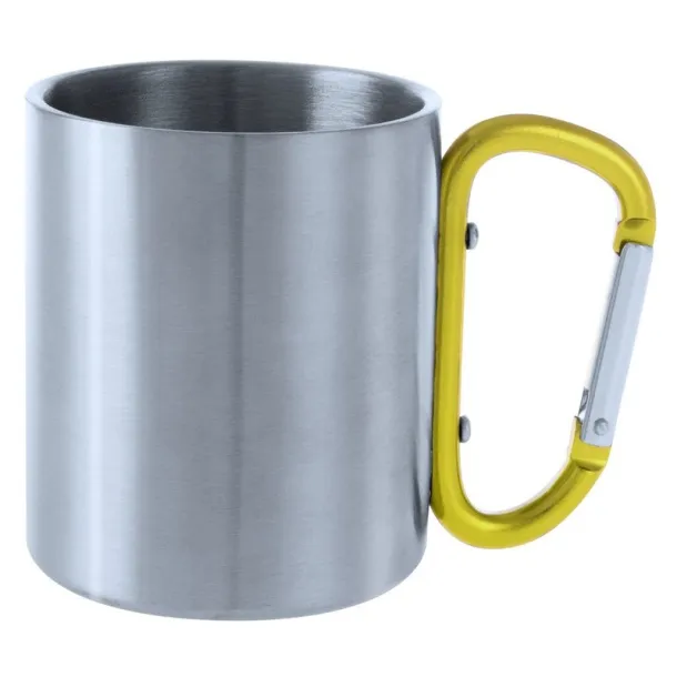  Mug 200 ml with carabiner yellow