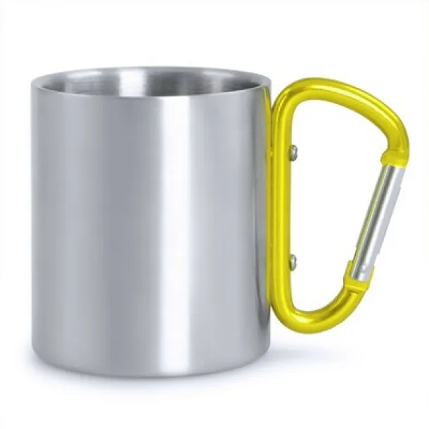  Mug 200 ml with carabiner yellow