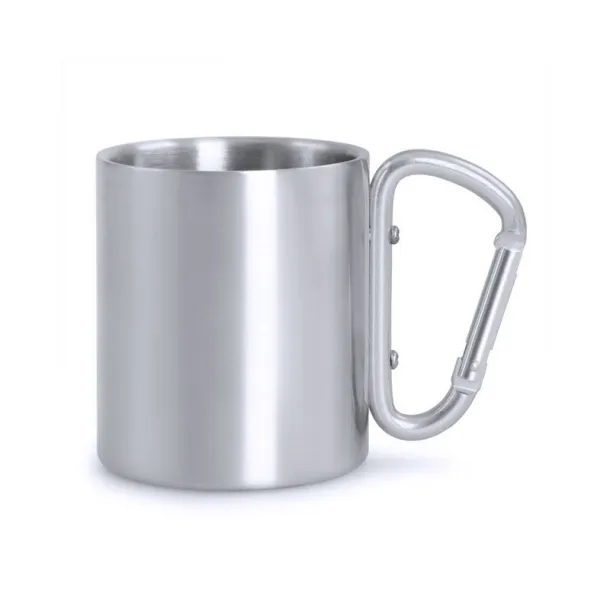  Mug 200 ml with carabiner Srebrna