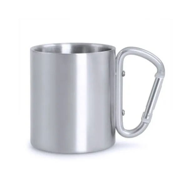  Mug 200 ml with carabiner Srebrna