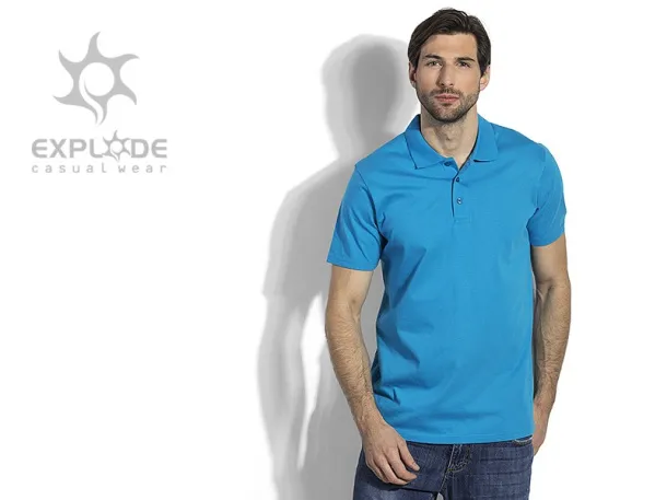 UNO men’s jersey polo shirt - EXPLODE Turquoise