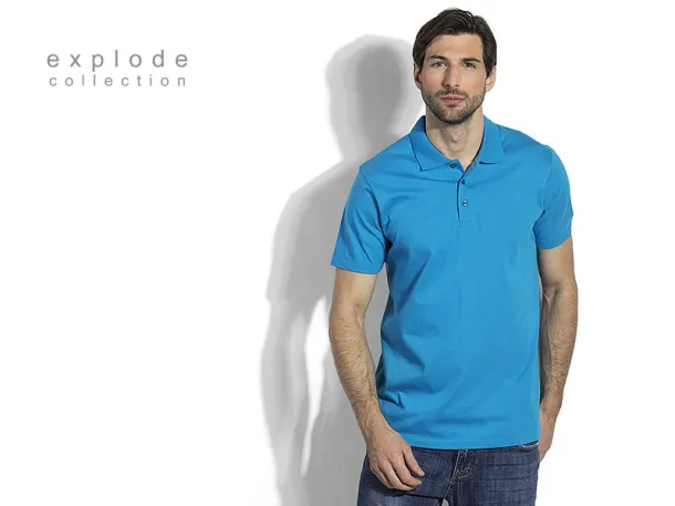 UNO men’s jersey polo shirt - EXPLODE Turquoise