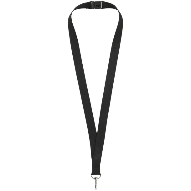 Lago lanyard with break-away closure - Unbranded Solid black