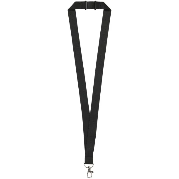 Lago lanyard with break-away closure - Unbranded Solid black