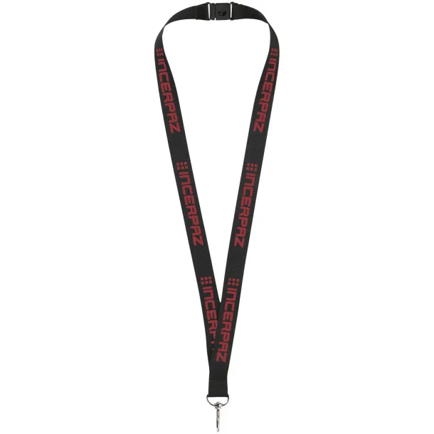Lago lanyard with break-away closure Crna