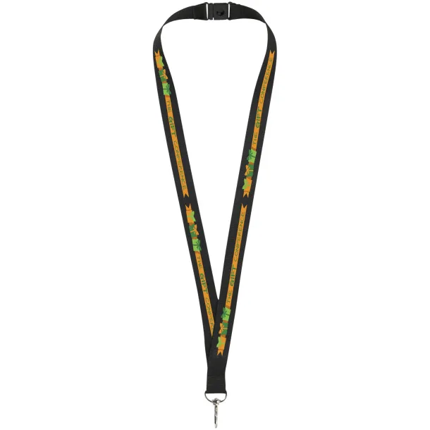 Lago lanyard with break-away closure - Unbranded Solid black