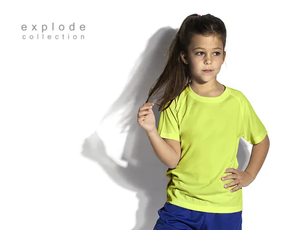 RECORD KIDS kid’s sports T shirt - EXPLODE Neon yellow