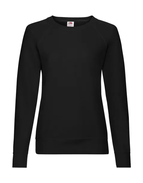  Ladies Lightweight Raglan Sweat - Fruit of the Loom Black