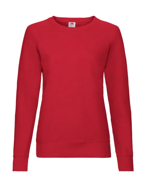  Ladies Lightweight Raglan Sweat - Fruit of the Loom Crvena