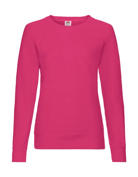  Ladies Lightweight Raglan Sweat - Fruit of the Loom Fuchsia