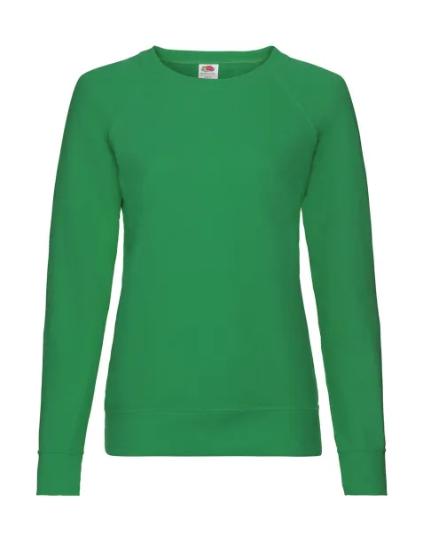  Ladies Lightweight Raglan Sweat - Fruit of the Loom Kelly zelena