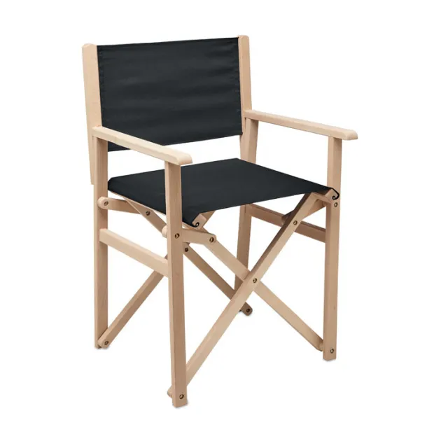 RIMIES Foldable wooden beach chair Black