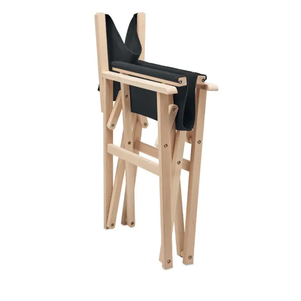 RIMIES Foldable wooden beach chair Black