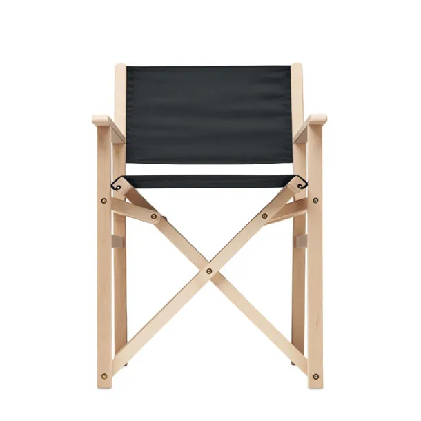 RIMIES Foldable wooden beach chair Black