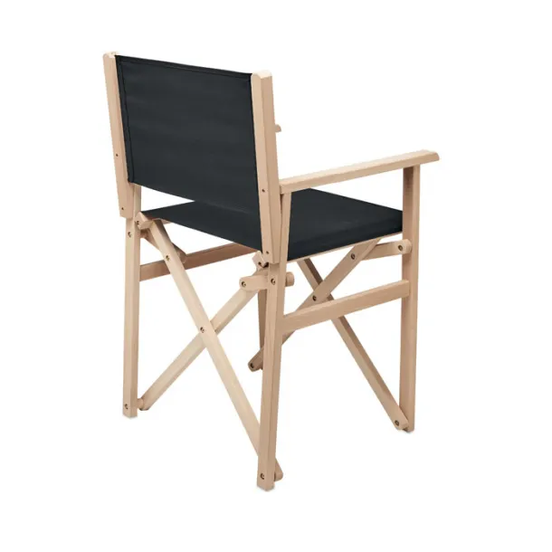 RIMIES Foldable wooden beach chair Black