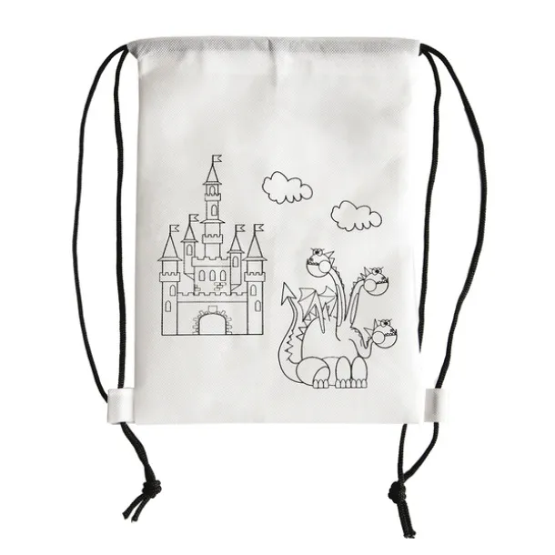 WHITE LINE BACK backpack with wax crayons White