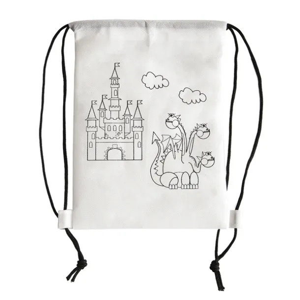 WHITE LINE BACK backpack with wax crayons White