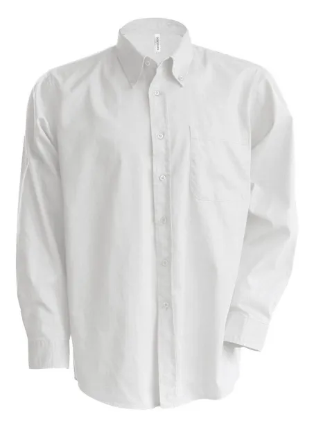  MEN'S LONG-SLEEVED OXFORD SHIRT - Kariban White