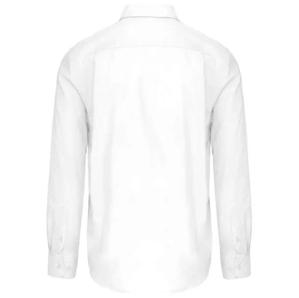  MEN'S LONG-SLEEVED OXFORD SHIRT - Kariban White