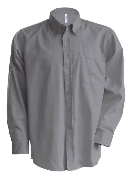  MEN'S LONG-SLEEVED OXFORD SHIRT - Kariban Oxford Silver