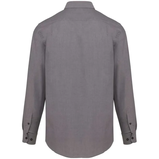  MEN'S LONG-SLEEVED OXFORD SHIRT - Kariban Oxford Silver