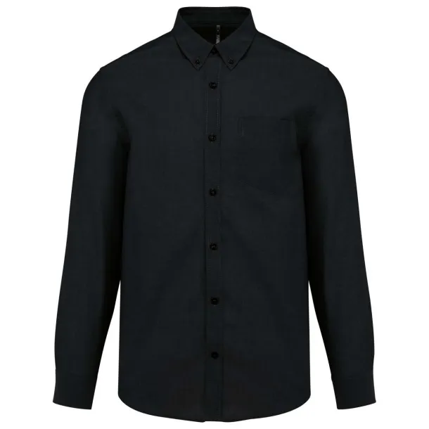  MEN'S LONG-SLEEVED OXFORD SHIRT - Kariban Black