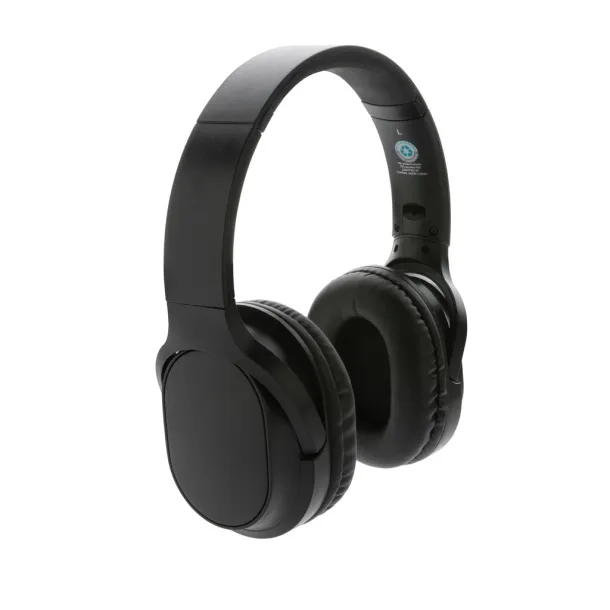  RCS recycled plastic Elite Foldable wireless headphone - XD Collection Black 