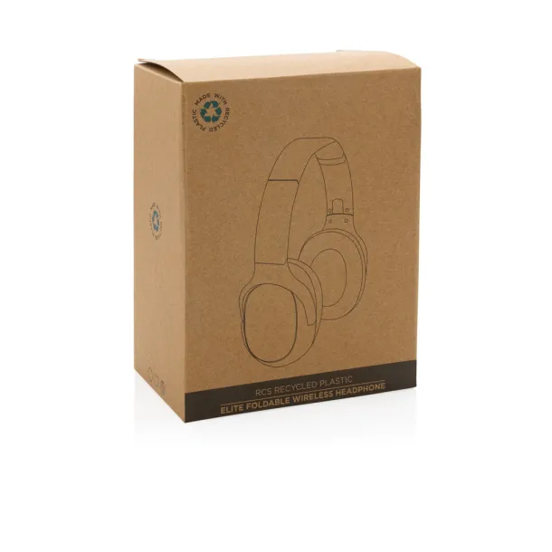  RCS recycled plastic Elite Foldable wireless headphone - XD Collection Black 