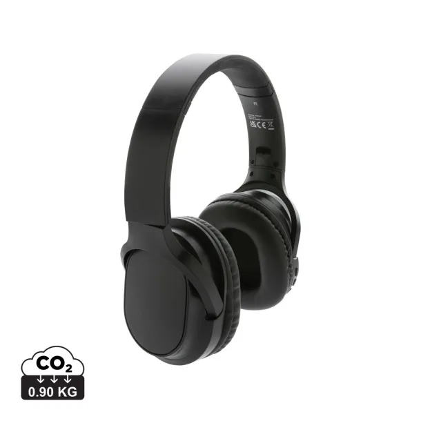  RCS recycled plastic Elite Foldable wireless headphone - XD Collection Black 