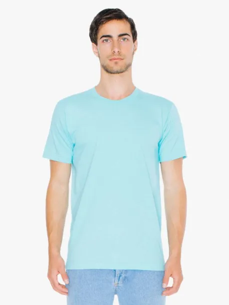  UNISEX FINE JERSEY SHORT SLEEVE T-SHIRT - American Apparel Heather Caribbean Blue