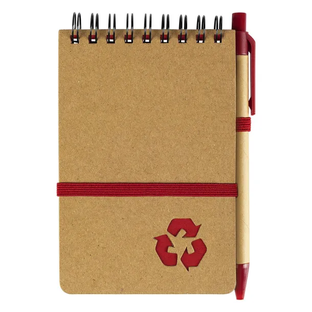 GREEN Notebook with pen Red