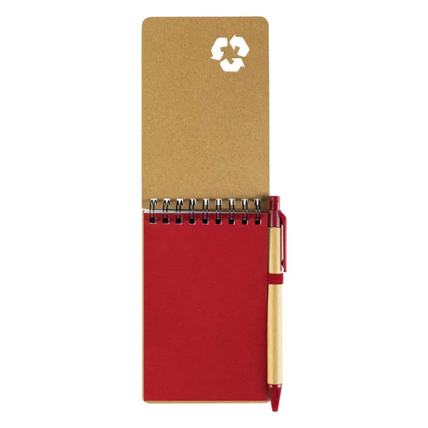 GREEN Notebook with pen Red