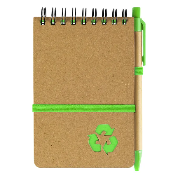 GREEN Notebook with pen Kiwi