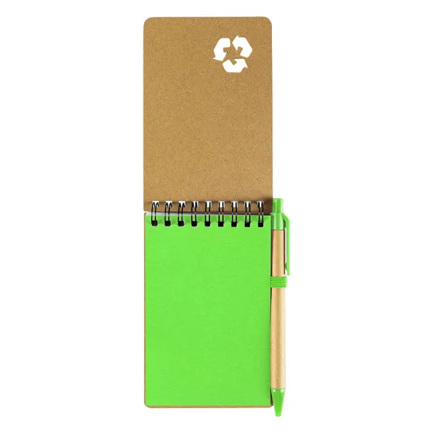 GREEN Notebook with pen Kiwi