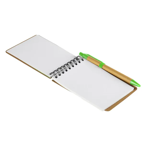 GREEN Notebook with pen Kiwi