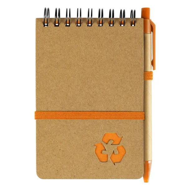 GREEN Notebook with pen Orange