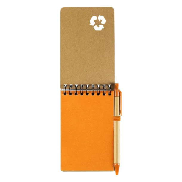 GREEN Notebook with pen Orange