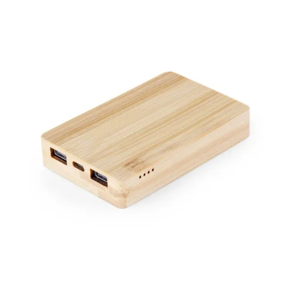  Magnetic wireless bamboo power bank 5000 mAh, wireless charger 15W wood