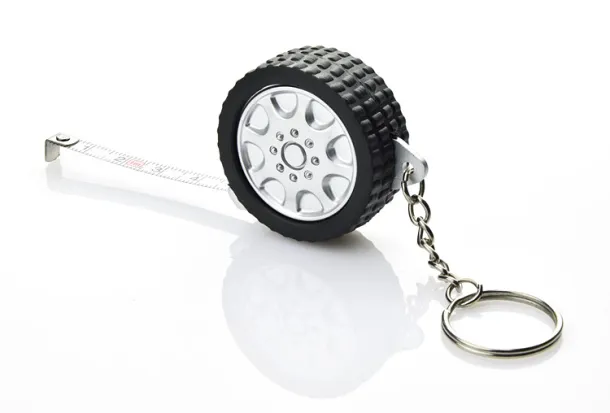 TIRE Keychain - tape measure  1 m Srebrna