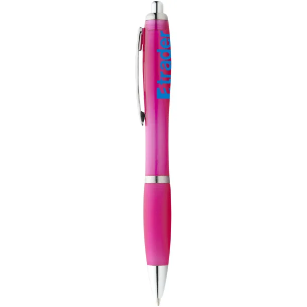 Nash ballpoint pen coloured barrel and grip Transparent pink