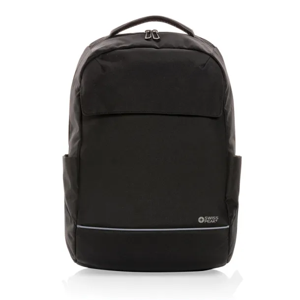  Swiss Peak Brooke AWARE™ RPET daily 15.6" laptop backpack - Swiss Peak Black 