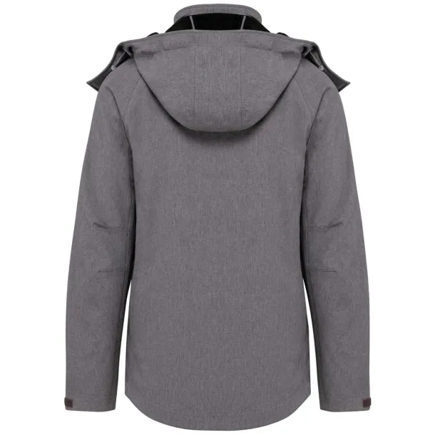  LADIES' DETACHABLE HOODED SOFTSHELL JACKET - Kariban Marl Grey