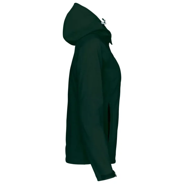  LADIES' DETACHABLE HOODED SOFTSHELL JACKET - Kariban Bottle Green